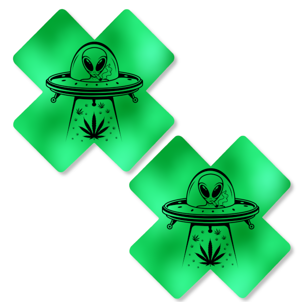 Metallic Green Black Alien UFO